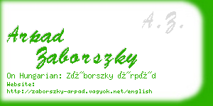 arpad zaborszky business card